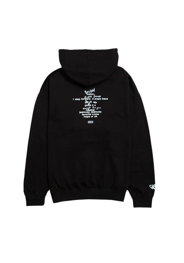 SOUR safety pin tracklist hoodie