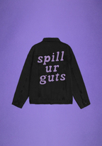 spill ur guts black denim jacket