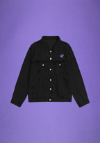 spill ur guts black denim jacket