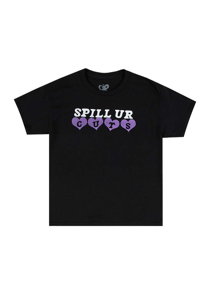 youth spill ur GUTS t-shirt in black