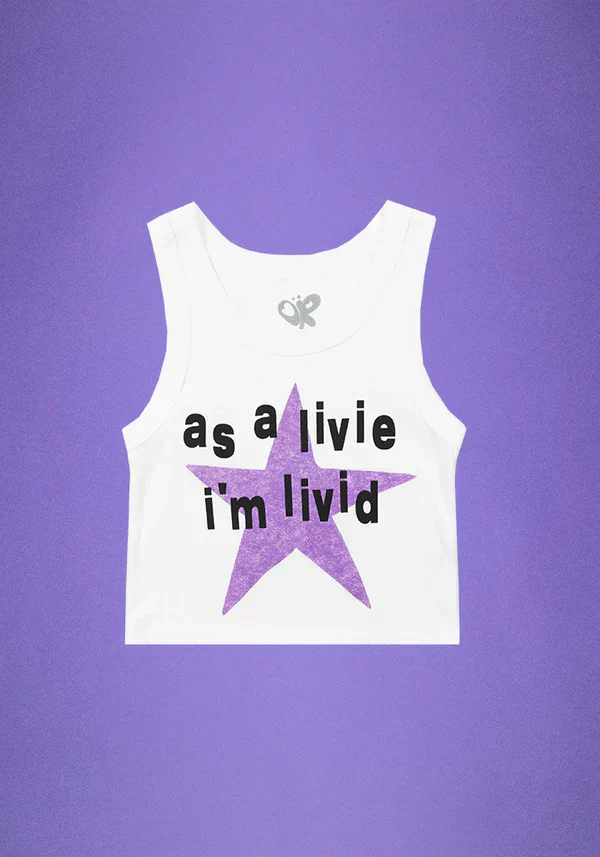 as a livie i'm livid crop tank