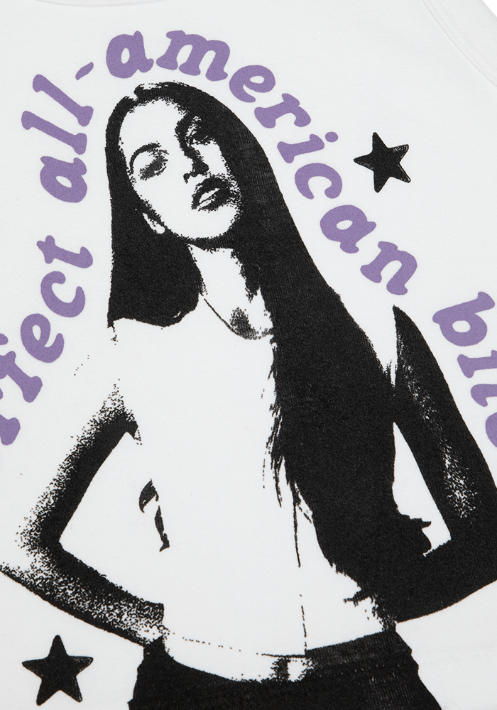 perfect all-american bitch crop tank in white